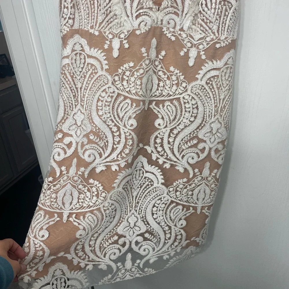 Free People Tan and White Lace Dress - Picture 4 of 4
